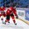 BUFFALO, NEW YORK - DECEMBER 31: Switzerland's Davyd Barandun #8 carries the puck behind the net with the Czech Republic's Filip Zadina #18 chasing the play during the preliminary round of the 2018 IIHF World Junior Championship. (Photo by Andrea Cardin/HHOF-IIHF Images)

